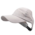 Sombrero de sol transpirable gris claro con ala ancha y protector de nuca exterior - Ajustable / Gris claro