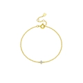 Bracciale minimalista a quadrifoglio in argento sterling S925 con quattro pietre dorate - Oro 18K