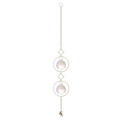Golden suncatcher with moon pendant and faceted crystal balls on a white background - Gold Pendant - Angel