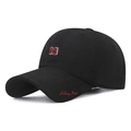 Gorra de béisbol de algodón negro con bordado N en rojo y blanco y detalle en el lateral - Ajustable / Negro