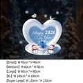 2026 New Year static window sticker with snowman and birds, available in five sizes - Small [40*40CM]