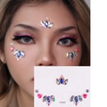 Iridescent facial gem stickers FG302 with heart and teardrop shapes for festive makeup - FG302
