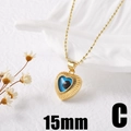 18k gold plated heart evil eye necklace with blue zircon and elegant ball chain - Style C Heart 15mm