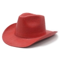 Classic red woven cowboy hat with wide brim and jazz style silhouette for sun protection - M (56-58cm) / Red