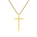 Collar con colgante de cruz de acero de titanio dorado minimalista para hombre pulido - Con Cadena / Dorado