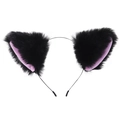 Black Fur Pink Inner (No Bow)