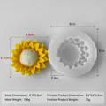 Sunflower silicone mold and finished yellow candle with detailed petal texture - Sun Flower J-1259