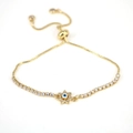 Dettaglio del bracciale regolabile in oro con stella malocchio e zirconi - Esagramma Malocchio (BR159-2)