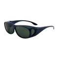 Deep blue fit-over sunglasses with dark green lenses for prescription glasses wearers - Solid Dark Blue Frame G15 Lens Polarized C17