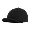 Vintage black short brim baseball cap in thick cotton canvas with a soft minimalist crown - Black