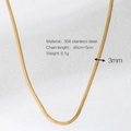 3mm flat gold stainless steel snake chain necklace with 40+5cm length specifications - Gold 3mm Blade Chain 40cm
