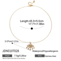 Detalles del collar Evil Eye de acero dorado 18K con flecos y dimensiones - Borla Ojo Turco (JDN0107028)