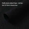 Ink black textured hand-crumpled paper for flower bouquet wrapping 52x55cm 5 sheets - 52*55cm (5 Sheets/Pack) / Ink Black