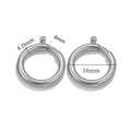 Stainless steel spring clasp ring for DIY jewelry with 4.0mm wire and 16mm diameter - 4x16mm / Steel