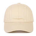 Detailansicht einer minimalistischen, beigen Soft-Top-Baseballkappe für den Sonnenschutz - Verstellbar / Beige