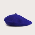 Classic dark blue wool beret hat for women featuring a minimalist solid color design - M / Sapphire Blue