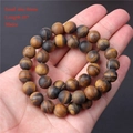 Filo di perle opache in occhio di tigre per gioielli fai-da-te, misura 4mm e lunghezza 15 pollici - Perline Tonde Opache 4mm