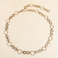 Elegante cintura a catena in metallo dorato con maglie a disco rotonde per abiti da donna - Oro