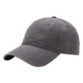 Vista de detalle de gorra de béisbol de sarga de algodón gris oscuro con ojales - Circunferencia de la cabeza 59-65CM / Gris