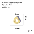 Minimalist heart-shaped bead with purple enamel finish and copper gold plating for DIY - Purple Heart (C-7)