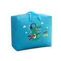 Blaue Oxford-Stofftasche mit Cartoon-Krokodil und Rock-Star-Aufdruck für Kinder - Verdicktes Seeblau Musik Krokodil - Medium