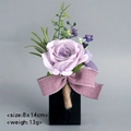 Elegant purple rose boutonniere for wedding suit featuring a rustic hemp rope handle - Retro Rose Boutonniere (Taro Purple) / Taro Purple