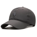 Dark grey breathable nylon baseball cap featuring a shield S letter embroidery detail - Standard / Dark Gray