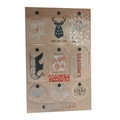 Christmas kraft paper gift tags with reindeer and snowflake motifs in red and black - Christmas Kraft Tag Single