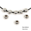 Flat round silver stainless steel spacer beads 8x6mm with 3mm hole for DIY jewelry - 8x6mm (Hole 3mm) 20 Pieces