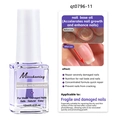 Detailed comparison of Misscheering nail hardener showing before and after treatment effects - D2 Nail Growth Base (For Damaged Nails)