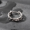 Industrial 12mm stainless steel chain hoop earring for men on dark rock background - 12mm (S244)