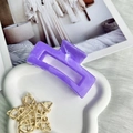 Square hollow hair claw clip featuring a purple marble ink pattern for long hair styling - Square Clip 8.7cm-Purple