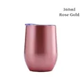 Insulated 12oz stainless steel egg shaped tumbler in elegant rose gold finish - Rose Gold