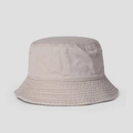 Close-up of cotton bucket hat featuring reinforced brim stitching and fabric texture - M (56-58cm) / Light Beige