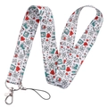 Cartoon doctor theme white polyester lanyard with medical prints and metal lobster clasp - Medical Elements-White