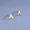 Minimalist S925 sterling silver V-shape stud earrings with polished golden finish - V-shape / Gold