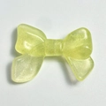 Pale yellow luminous bow pendant with glitter finish for DIY phone chains and crafts - 24x32mm / Yellow