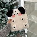 Classeur en peluche chien blanc avec oreilles noires pour rangement de photos format A6 - Chien Noir et Blanc (Hors pages intérieures)