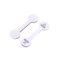 White dumbbell shaped jewelry price tag for rings with Size 17 printed label - Size 17 / 100pcs Pack / White