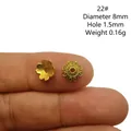 Perles intercalaires fleur vintage dorées 8mm avec trou 1,5mm pour bijoux DIY - Forme Florale Vintage (22#)