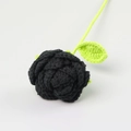 Handmade knitted black rose crochet flower gift with green stem on white background - Black Rose Bouquet