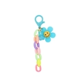 Zonnebloem sleutelhanger met blauwe beer en kleurrijke hars ketting accessoires - Meerblauw