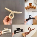 Matte finish large hair claw clips in assorted neutral colors and stylish geometric shapes - Pants Suit / Set of 6 / 6-Piece Set