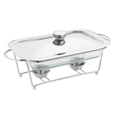Scaldavivande rettangolare in vetro con supporto in acciaio inox e dettagli dorati - 1.5L Rettangolare Linea Argento