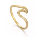Anello geometrico a onde moderno in oro opaco con un design minimalista in acciaio inox - US 7 / Oro