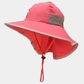 Dettaglio cappello sole rosa con rete traspirante e protezione per il collo - Bambini 50-56cm / Rosso Anguria