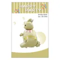 Light yellow bunny foil balloon with Happy Birthday print for party decor, 88x54cm - Birthday Rabbit / 88x54cm / Pack