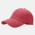 Classic dark red cotton baseball cap with six-panel structure and curved brim side view - Adjustable / Watermelon red