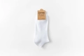 Men's white cotton blend low cut socks with premium paper label in size 25-28cm - One Size / Basic Style / White