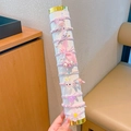 Colorful macaron elastic hair ties with cute flowers and bows for little girls - Pink
